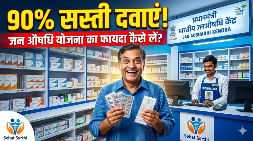 जन औषधि योजना से सस्ती दवाएँ लेते हुए व्यक्ति