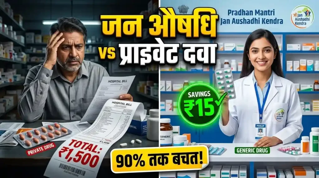 सरकारी जन औषधि दवाओं की लिस्ट और ब्रांडेड दवाओं की कीमत तुलना